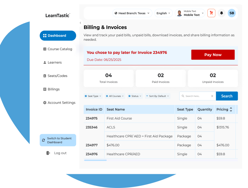 Notifications & Alerts Dashboard